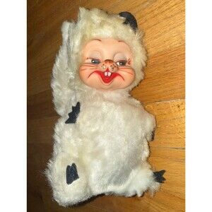 Rushton Valentine’s White Albino Skunk Rubber Face Plush Stuffed Animal Vintage